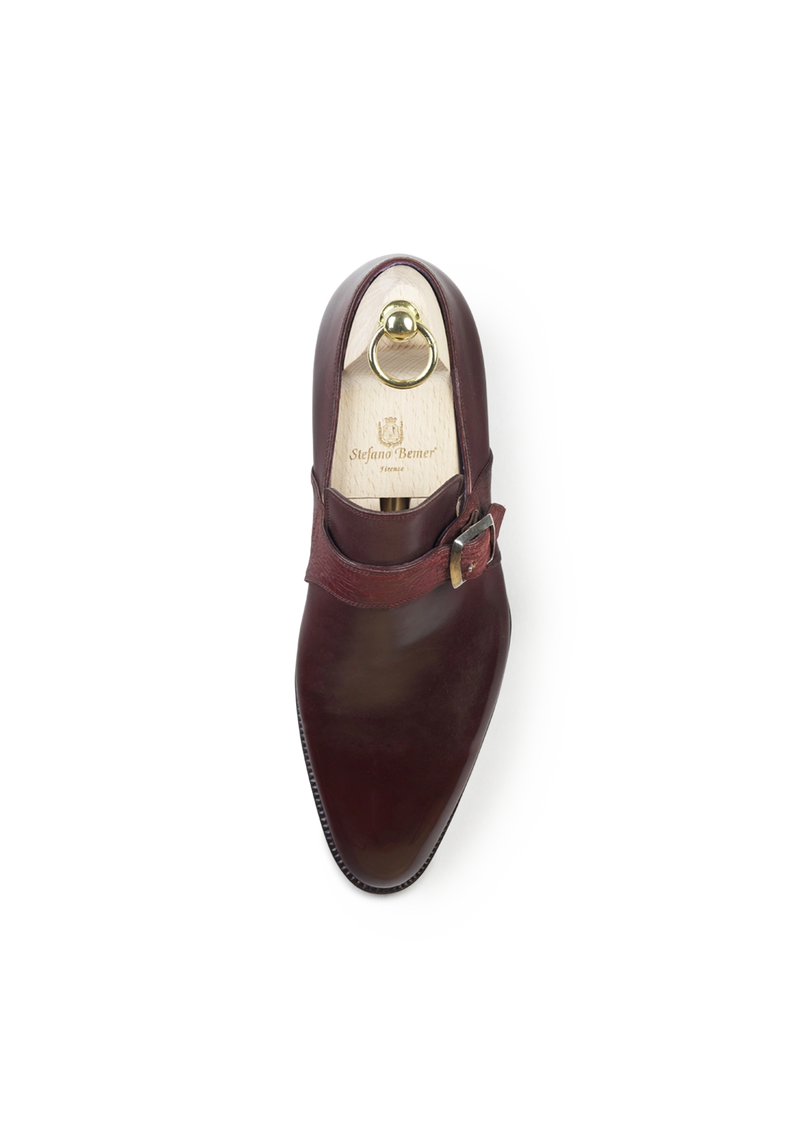 Burgundy Single Monk Strap Shoes