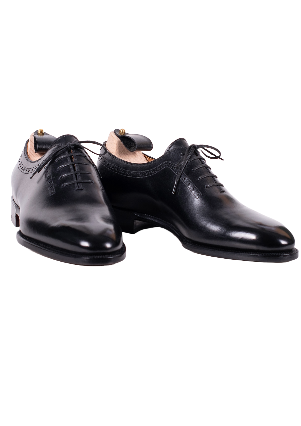 Black Brogued Wholecut Oxfords