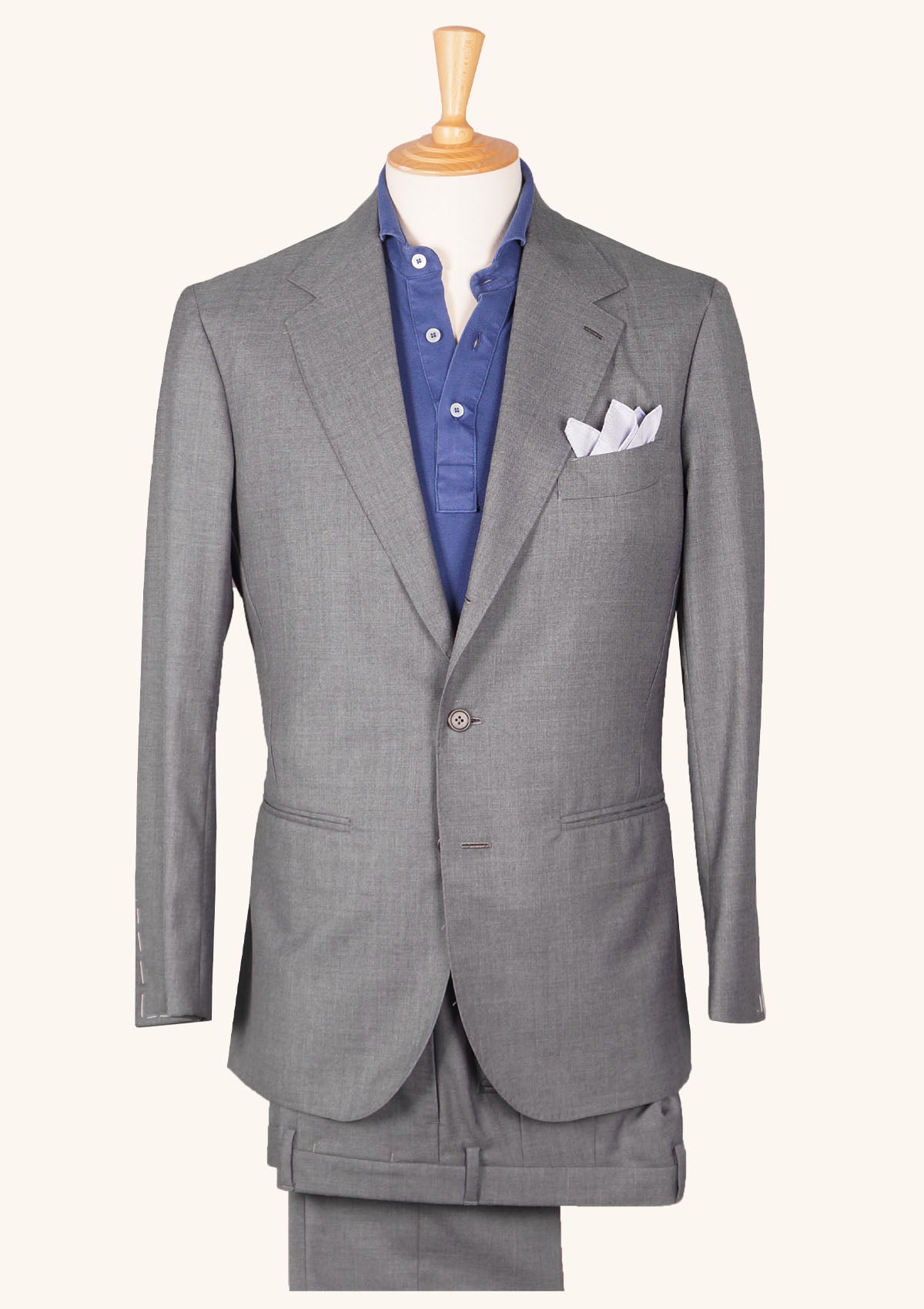 Grey Wool Single-Breasted Suit