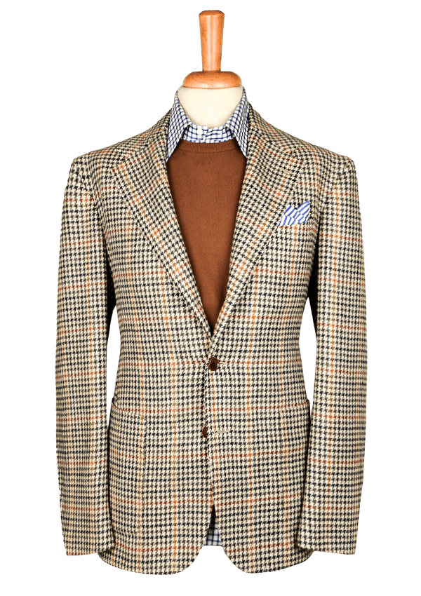 Rust & Mustard Pied-de-Poule Unstructured Jacket
