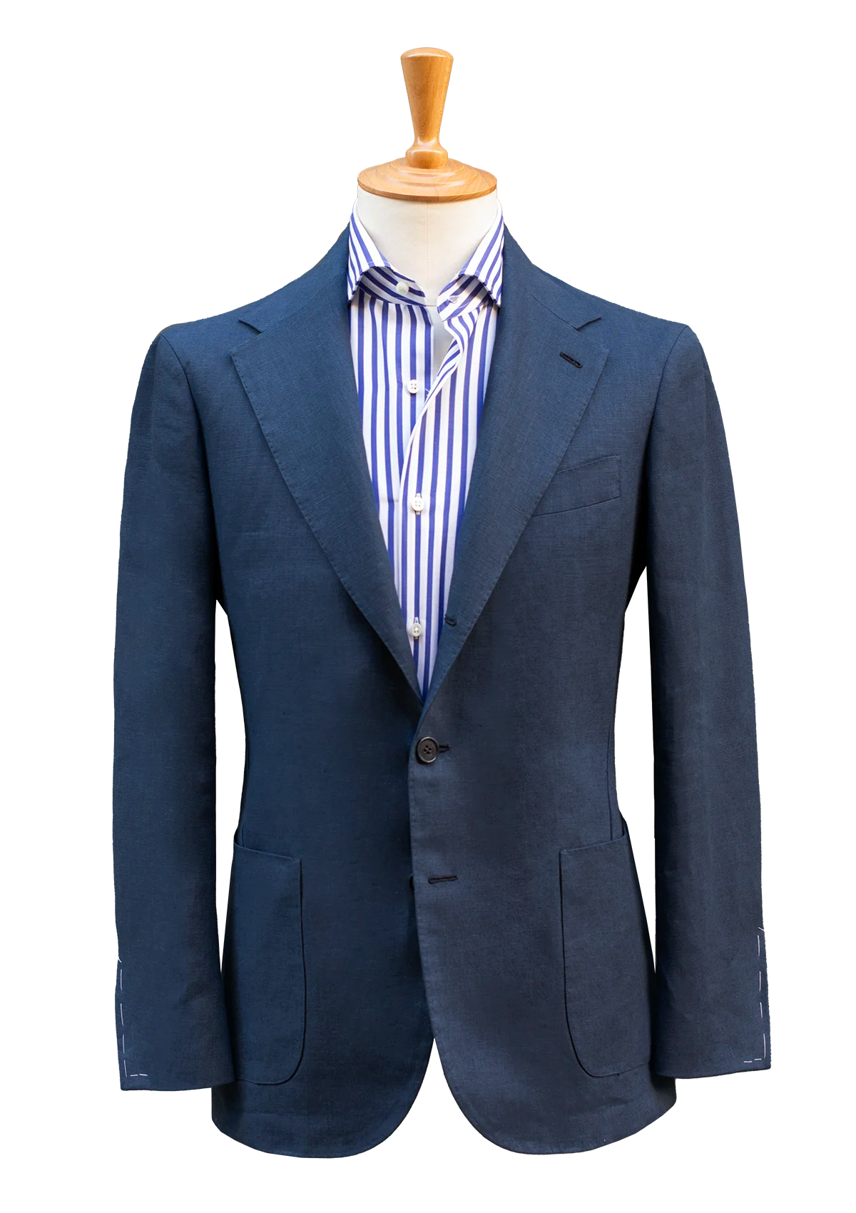 Blue Linen Unstructured Jacket