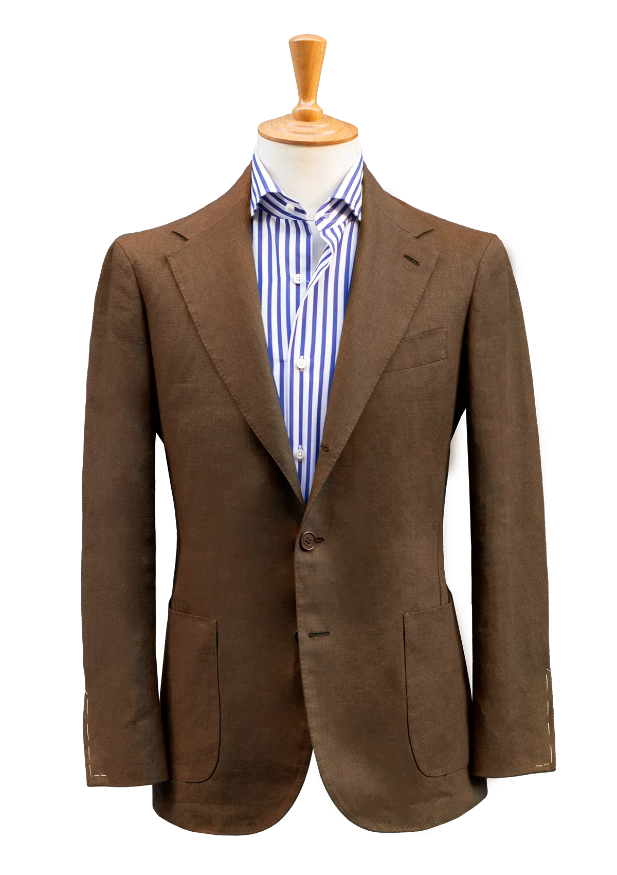 Brown Linen Unstructured Jacket