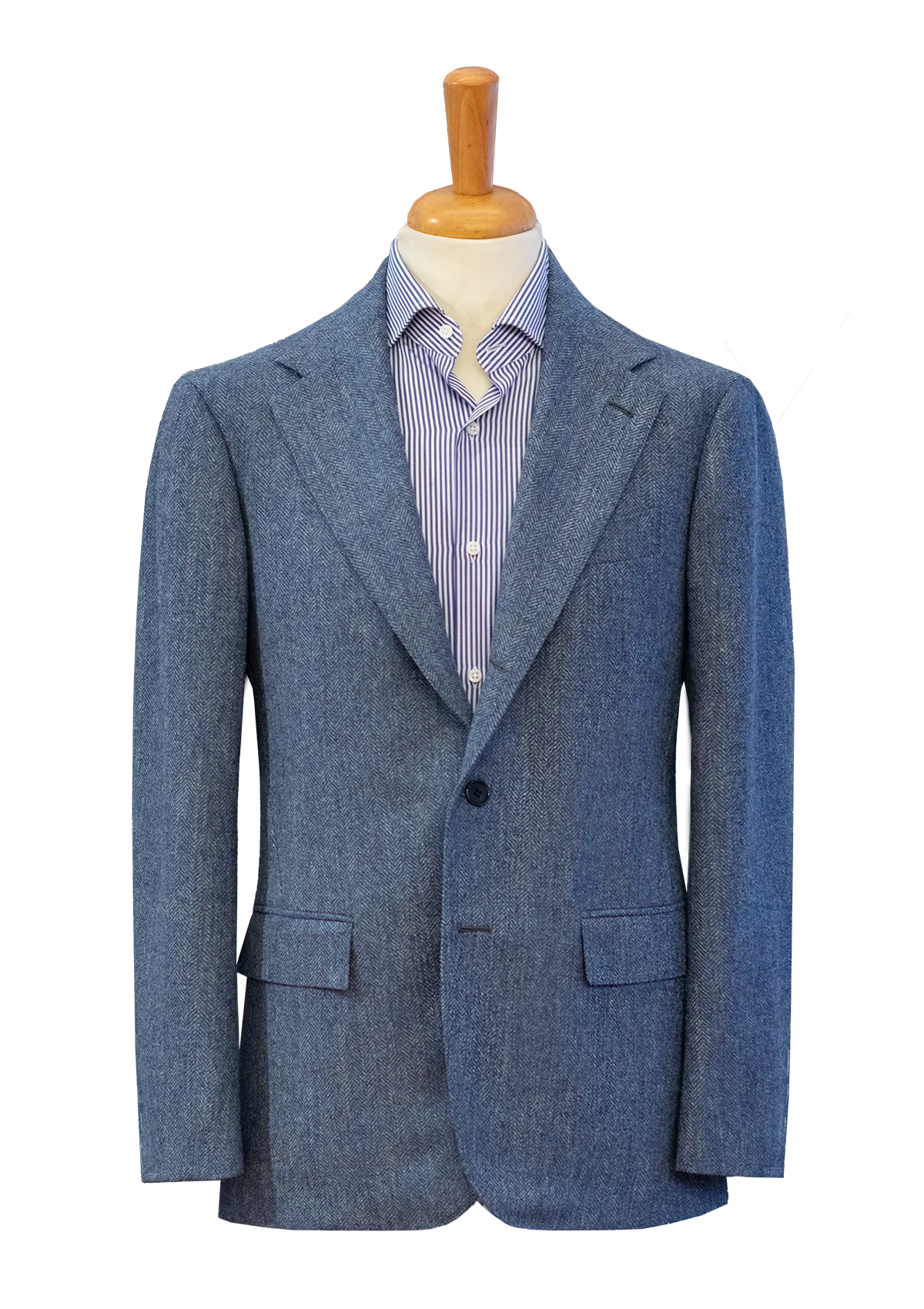 Light Blue Unstructured Herringbone Jacket