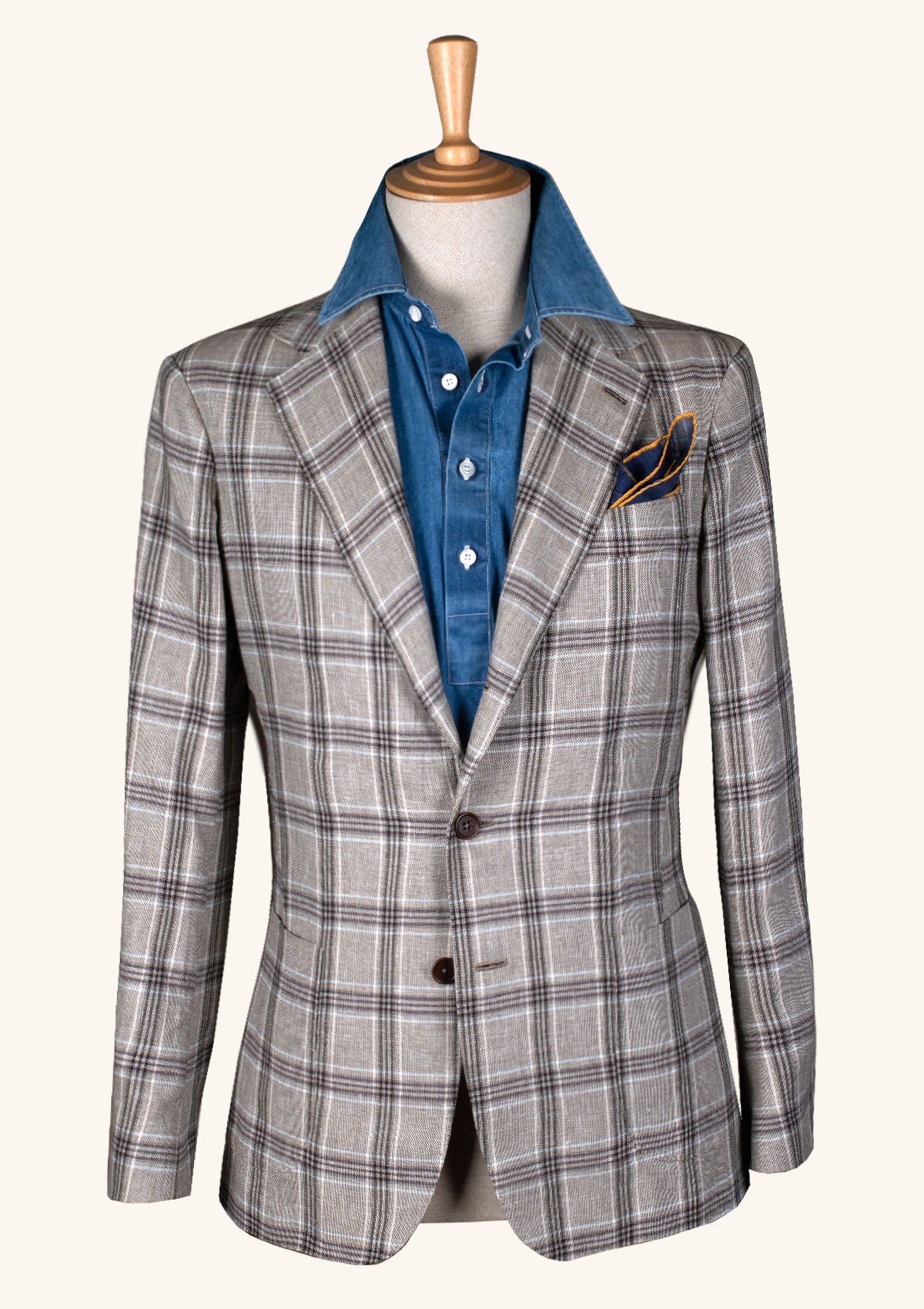 Grey Plaid Unstuctured Jacket
