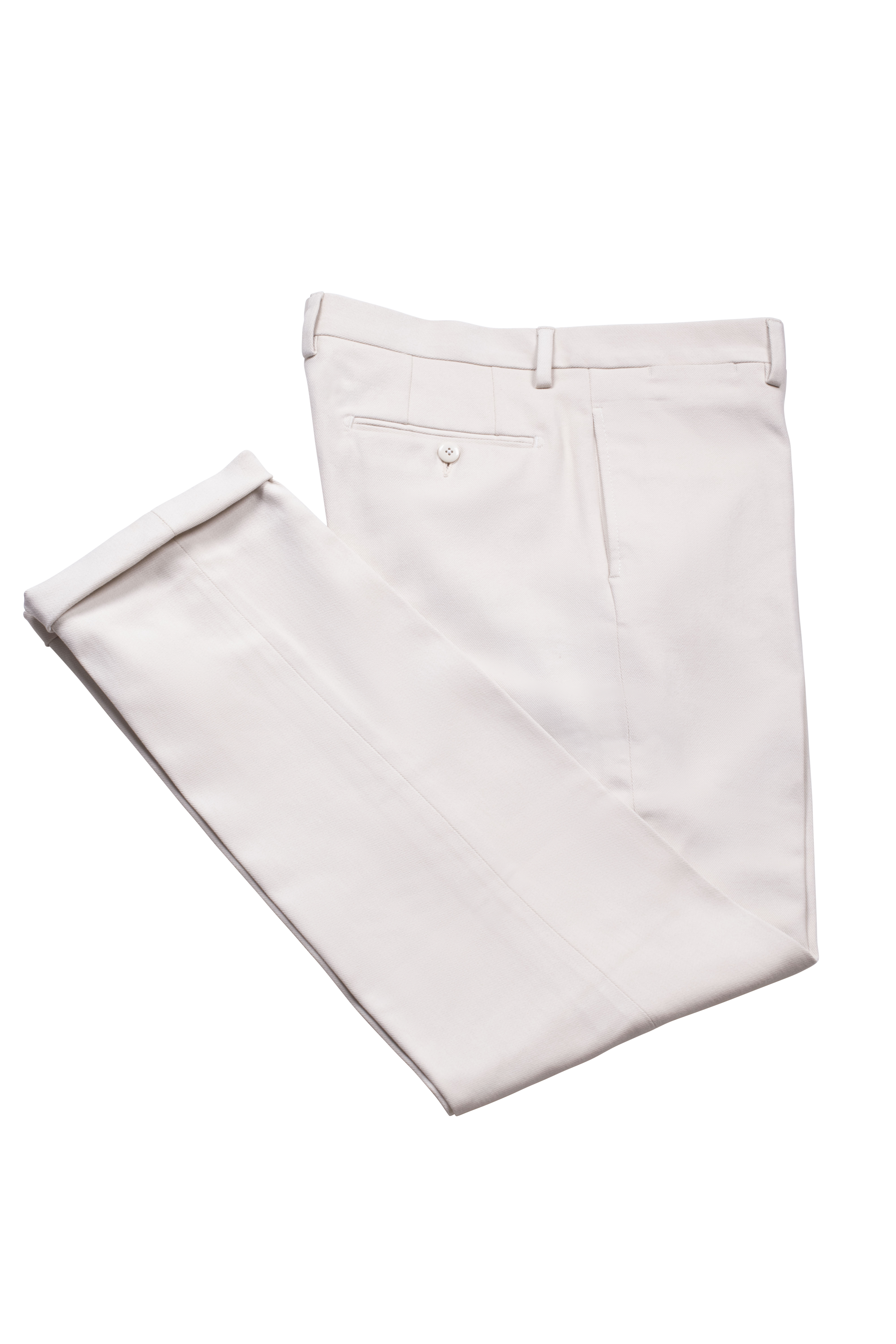 Cream Fustagno Cotton Twill Trousers