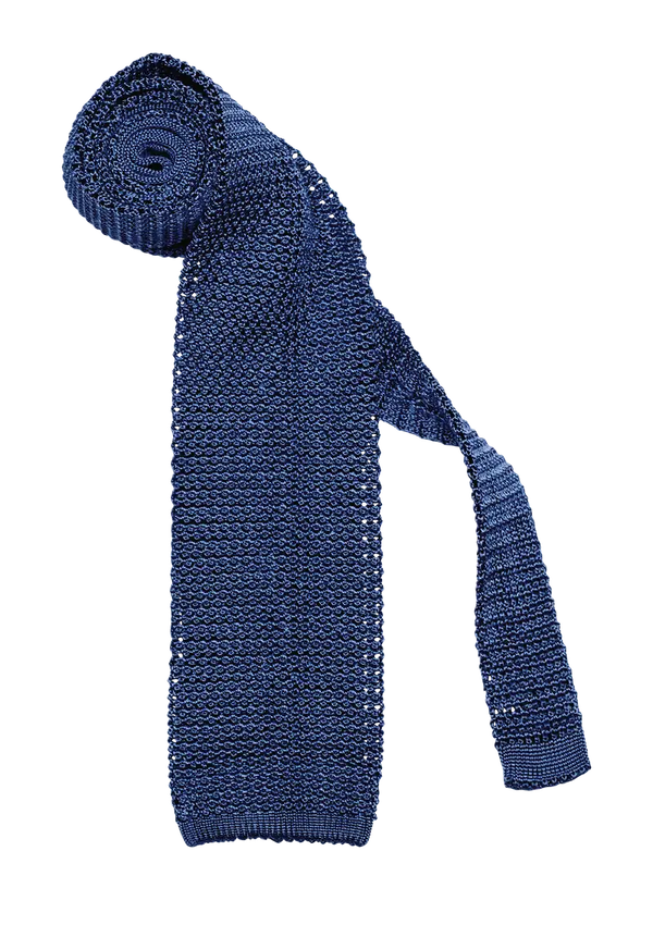 Blue Silk Maglia Tie