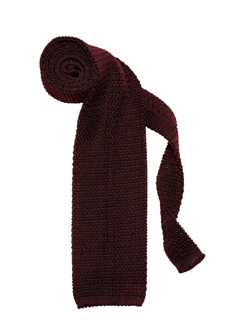 Burgundy Silk Maglia Tie