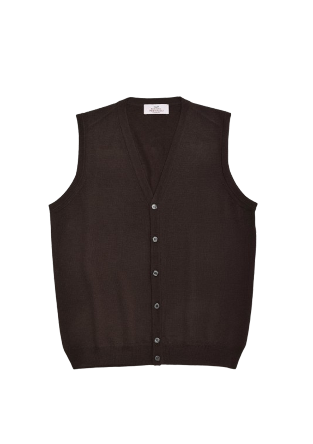 Dark Brown Merino Wool Waistcoat