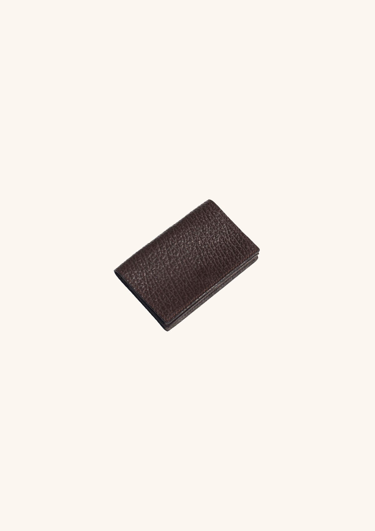 Dark Brown Shark Leather Fold Card Case