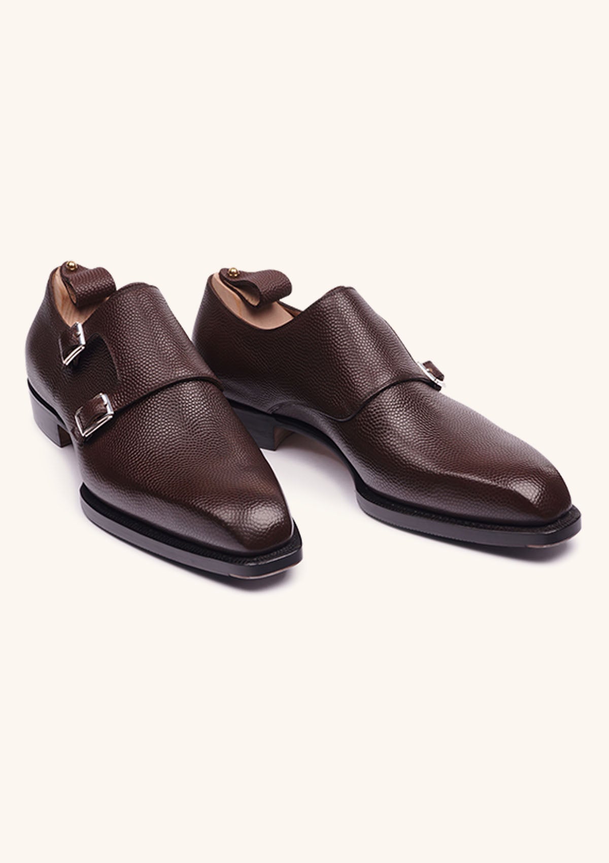 Brown Double Monk Strap Shoes
