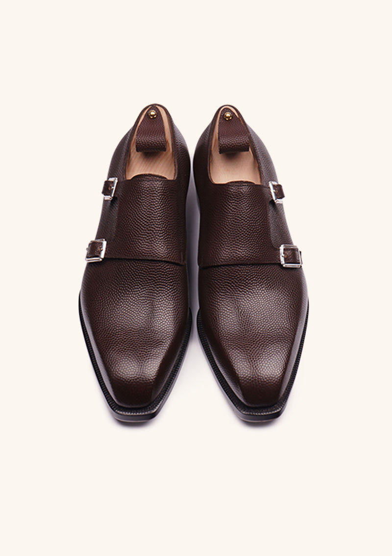 Brown Double Monk Strap Shoes