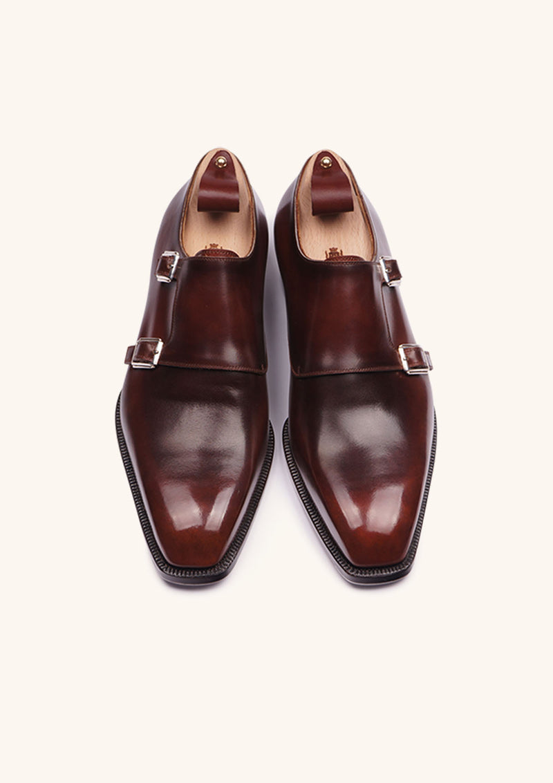 Brown Double Monk Strap Shoes