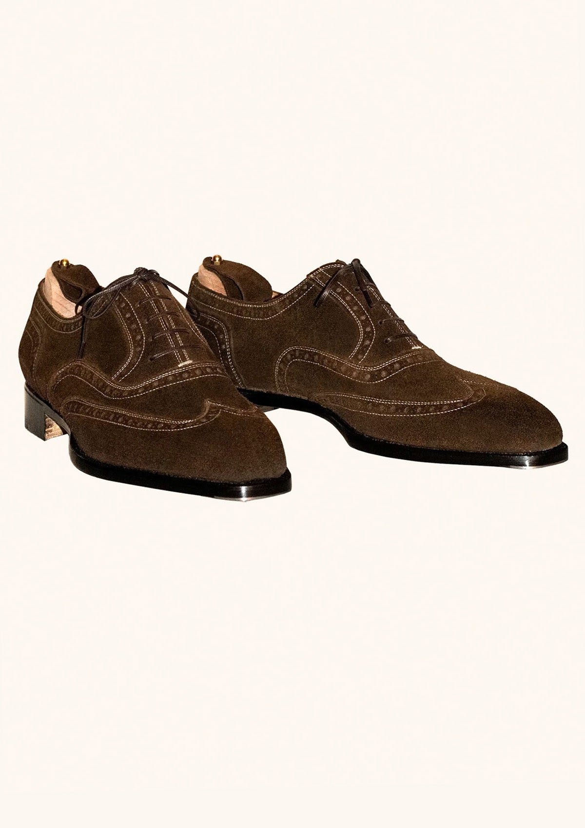Brown Suede Wingtip Oxfords