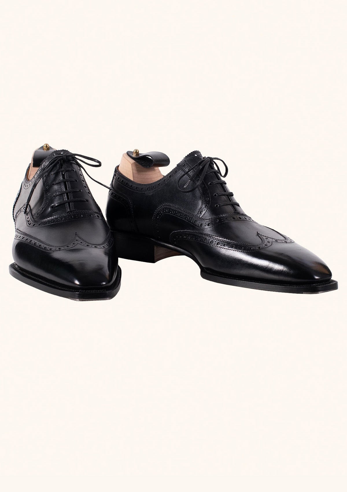 Black Brogued Wingtip Oxfords