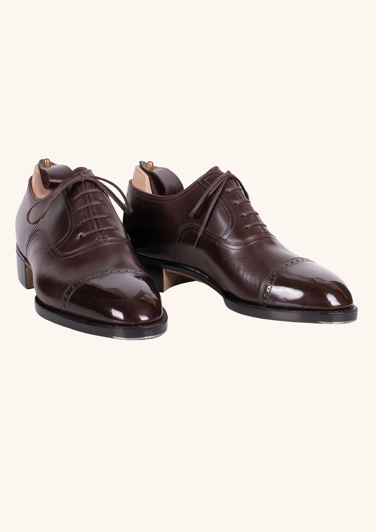 Brogued Captoe Dark Brown Oxfords