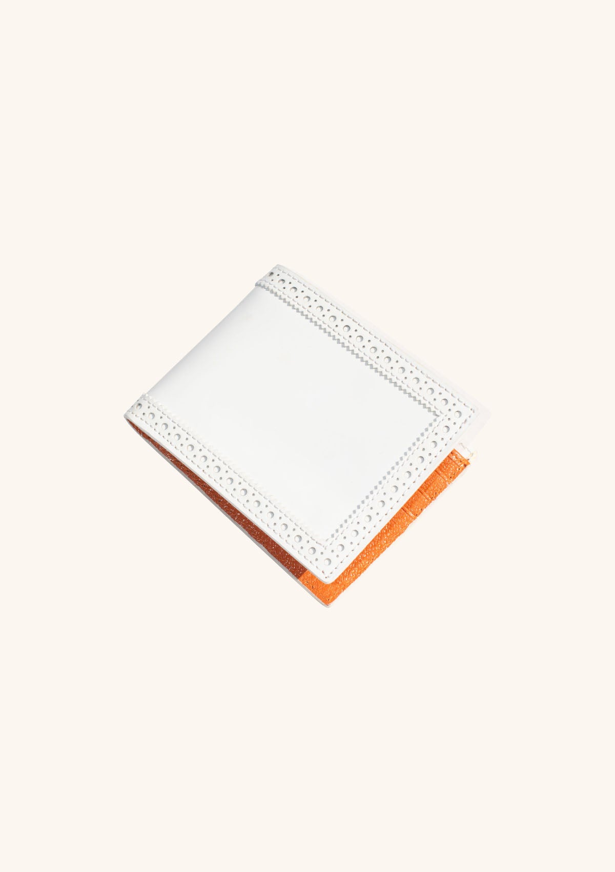White Calfskin Fold Wallet