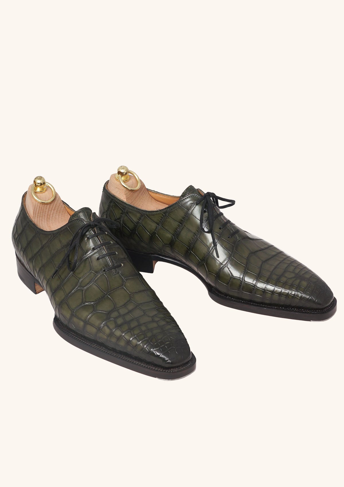 Green Alligator Wholecut Oxfords