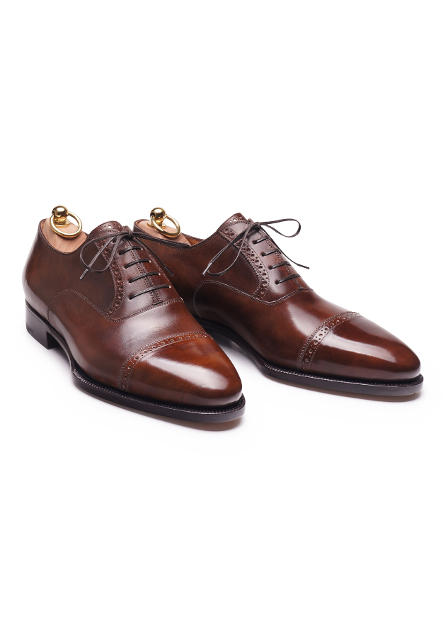 Brown Oxford shoes cap toe for men Miller Brown. Perfect Ceremony shoes