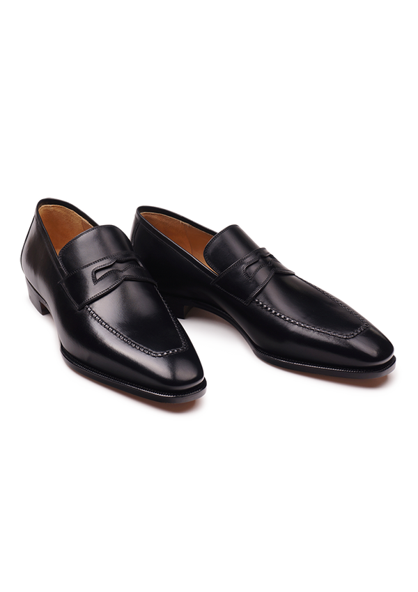 Black Penny loafers]