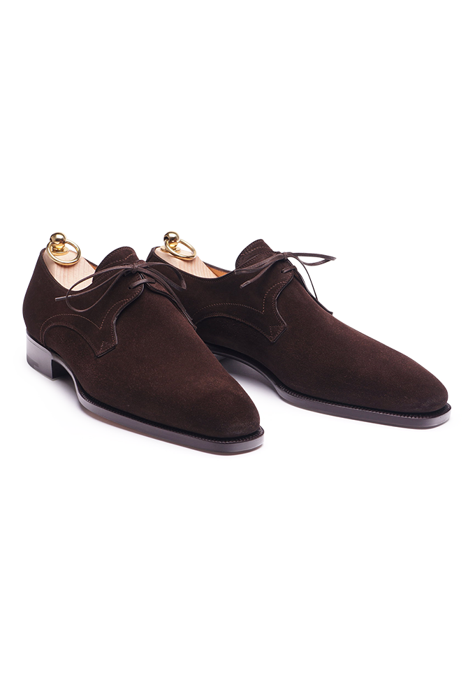 Dark Brown Two Eyeleys Derby Shoes