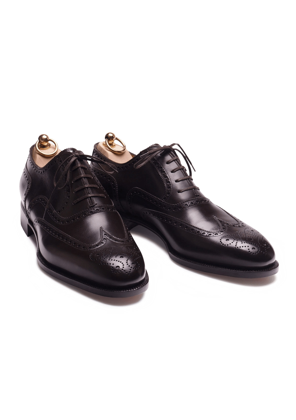 Brown Wingtip Brogue Oxfords with Medallion