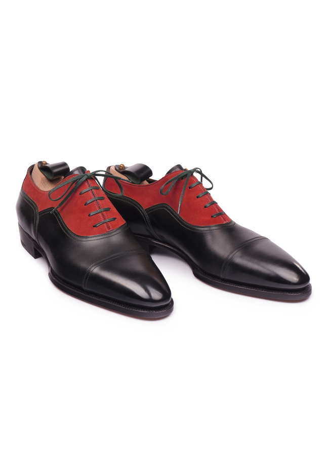 Black and Red Cap toe Balmorals