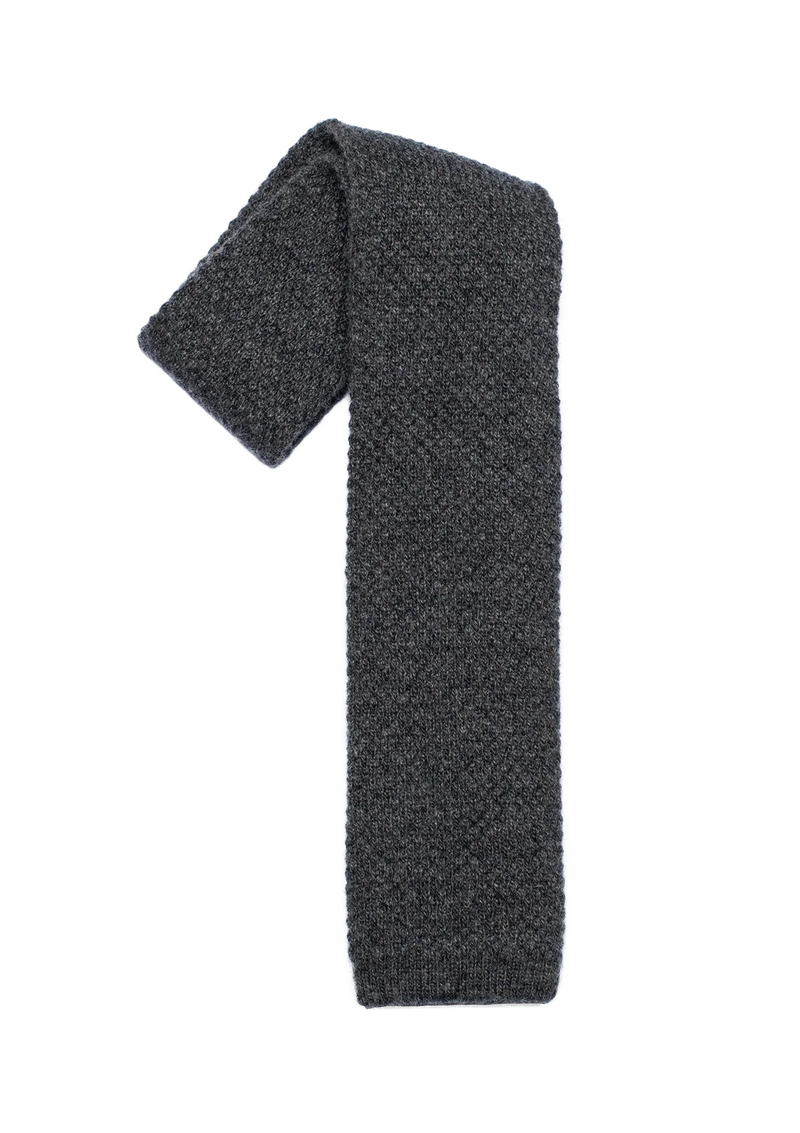 Anthracite Grey Wool Maglia Tie