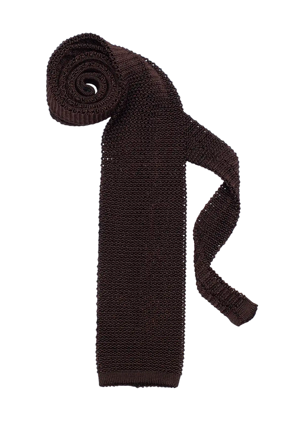 Dark Brown Silk Maglia Tie