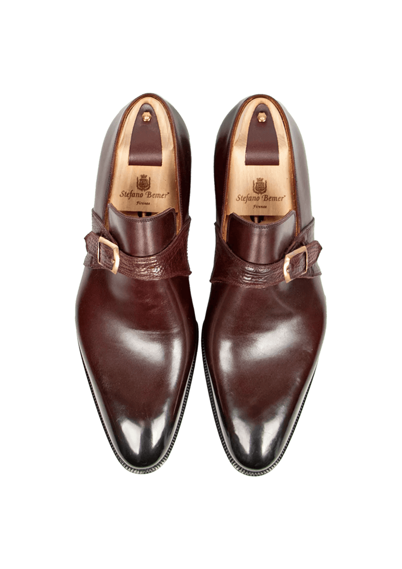 Burgundy Monk Strap Shoes