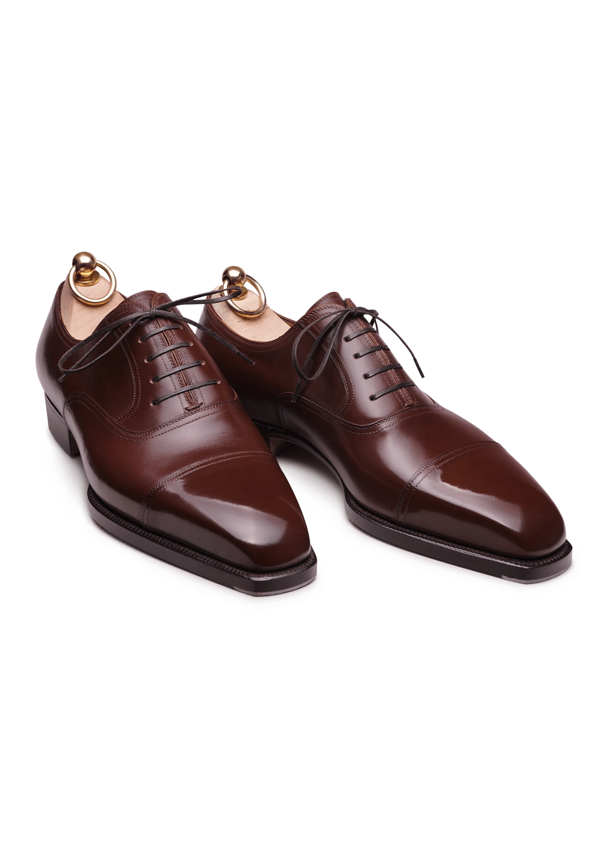 Brown Cap toe Oxford Shoes in French Box Calf | Stefano Bemer