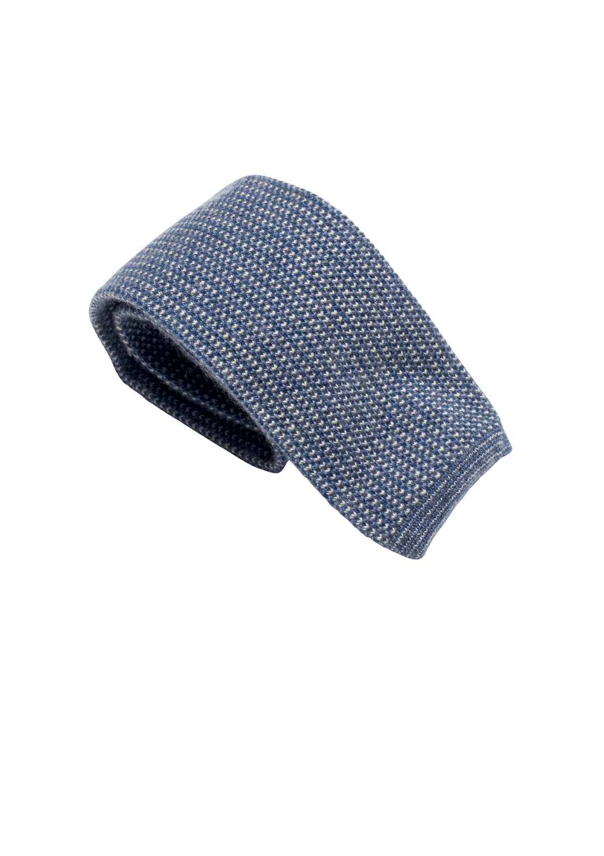 Azure & White Wool Maglia Tie, Pattern 1