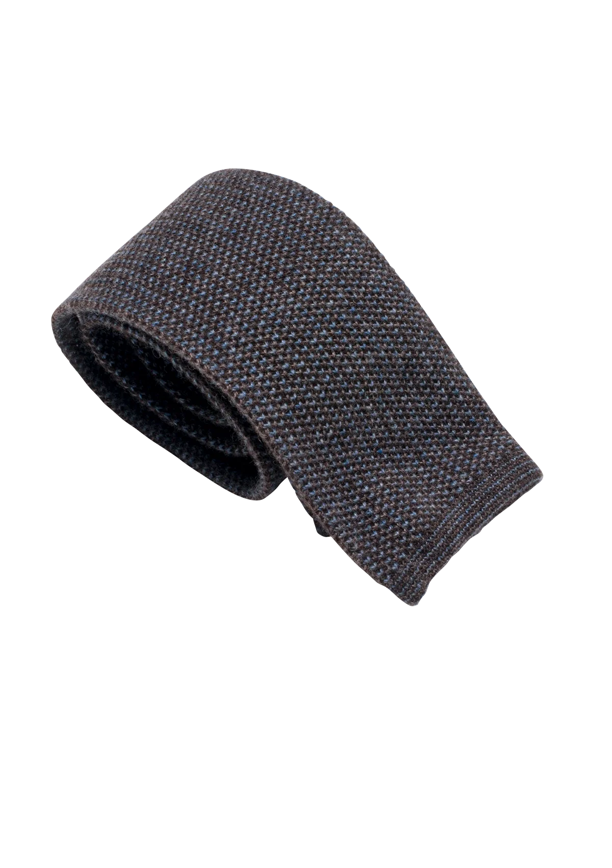 Brown & Azure Wool Maglia Tie, Pattern 1