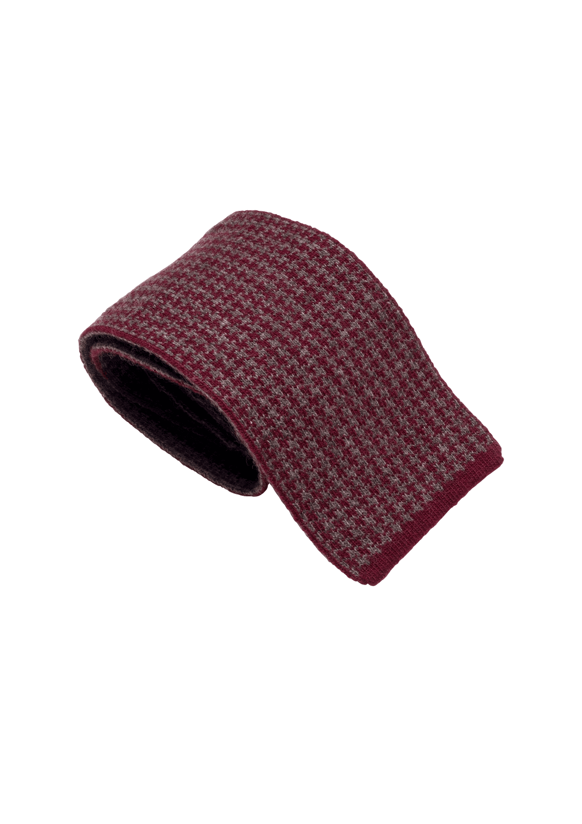 Burgundy & Beige Wool Maglia Tie, Pattern 3