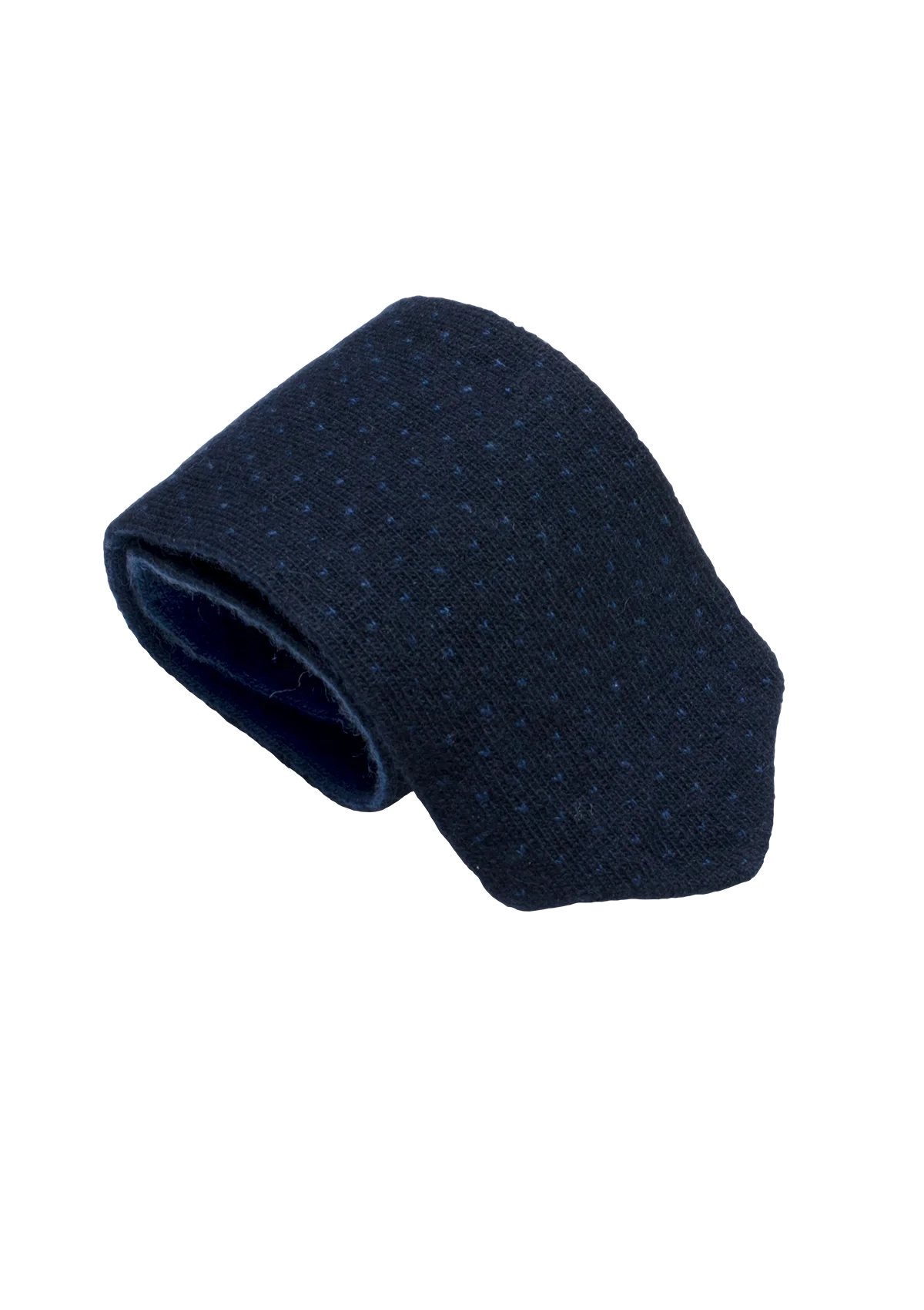 Navy Blue & Blue Wool Maglia Tie, Pattern 4