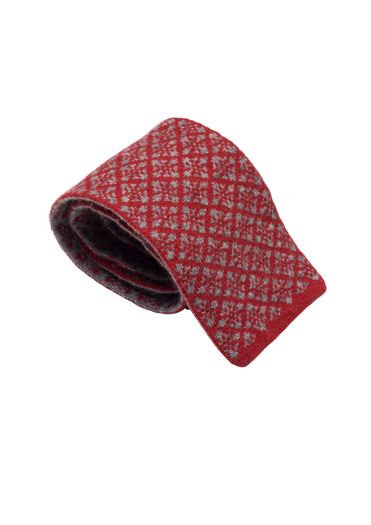 Red & Grey Wool Maglia Tie, Pattern 5