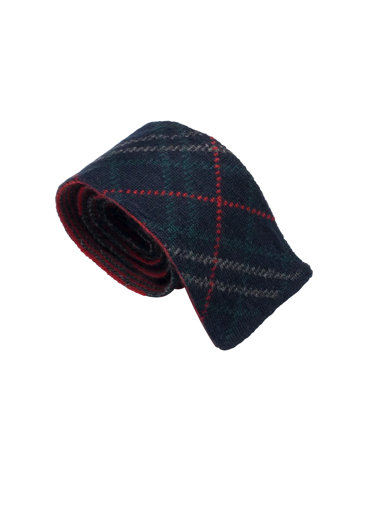 Blue & Green & Red Wool Maglia Tie, Pattern 6