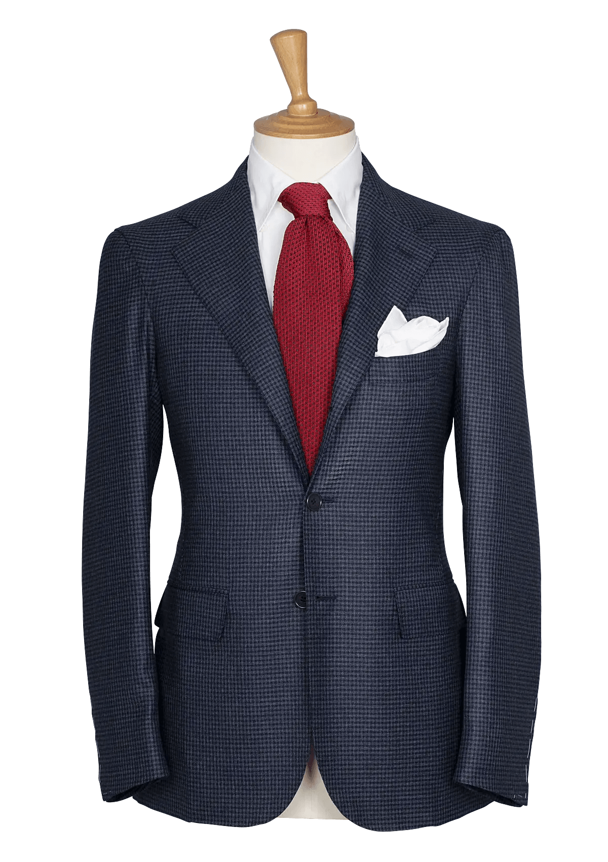 Blue Houndstooth Unstructured Blazer
