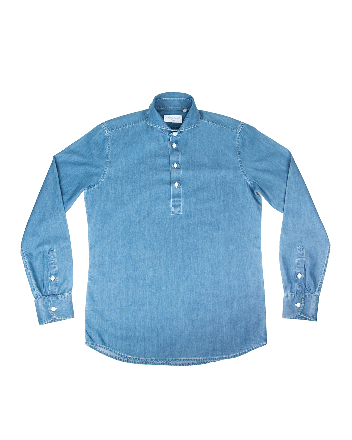 Light Wash Denim Polo Shirt