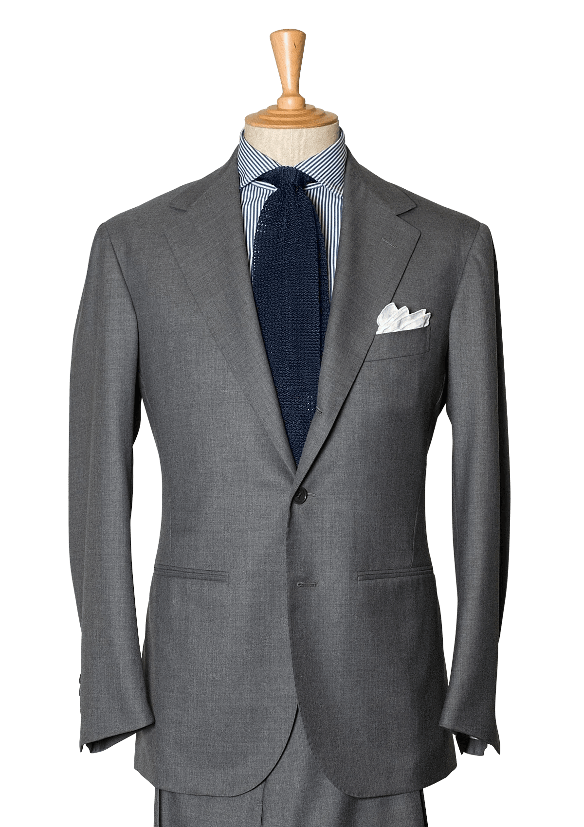 Plain Grey Men's Wool Suit