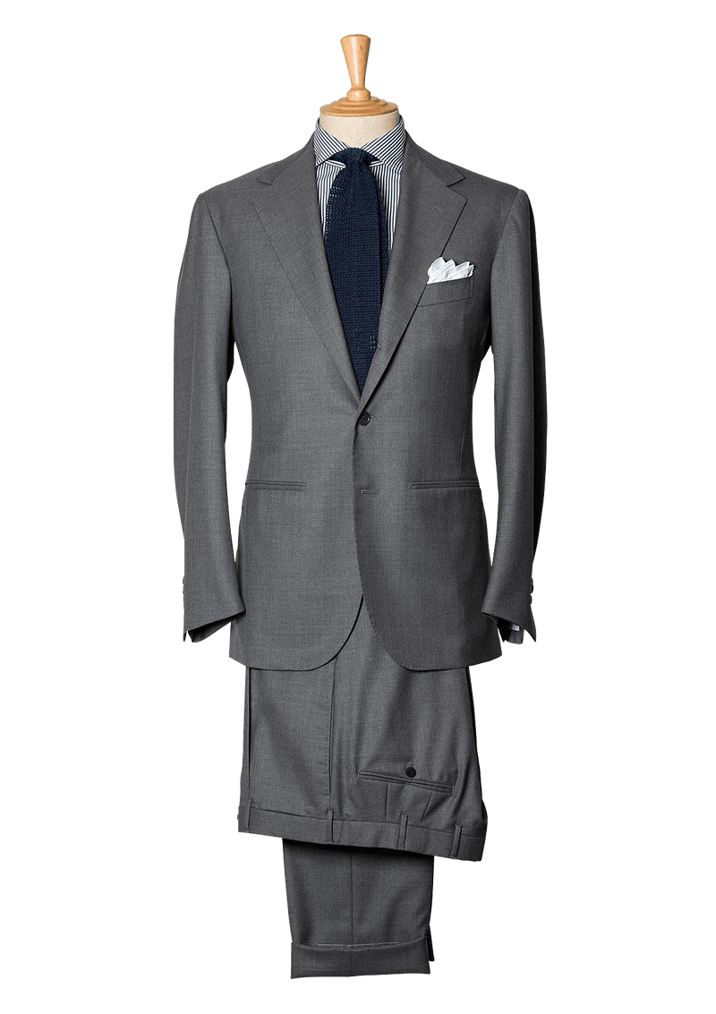 Plain Grey Men's Wool Suit