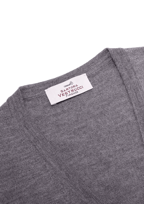 Grey Merino Wool Cardigan