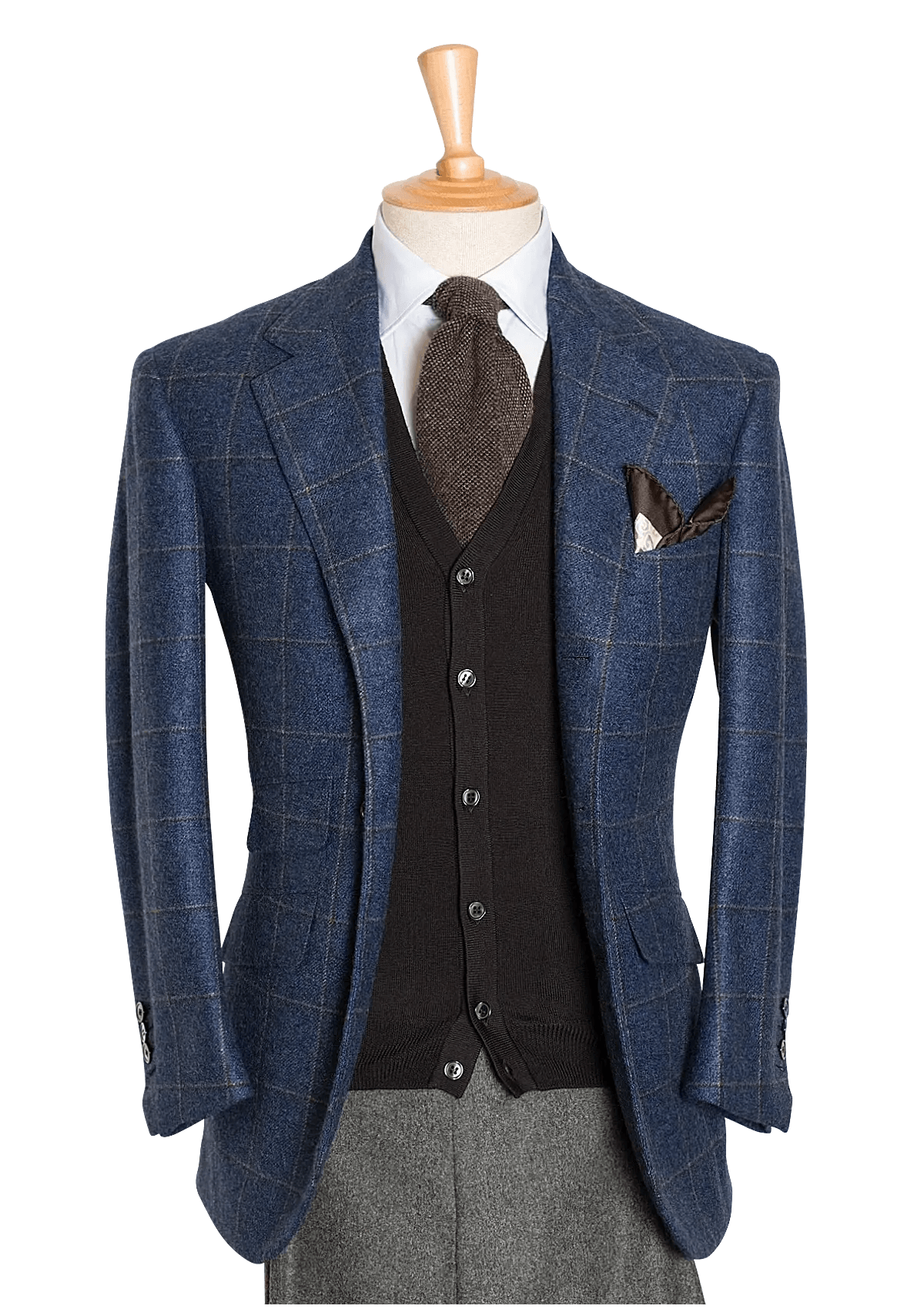 Men's Blue Cashmere Check Jacket