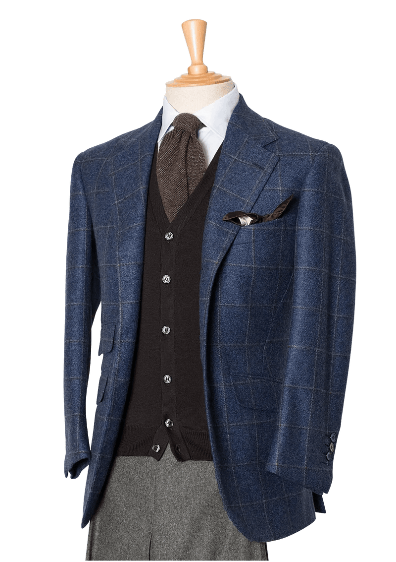 Men's Blue Cashmere Check Jacket