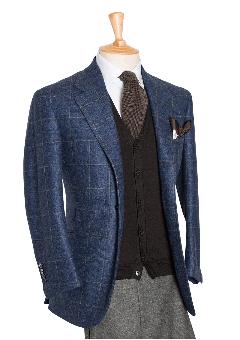 Men's Blue Cashmere Check Jacket