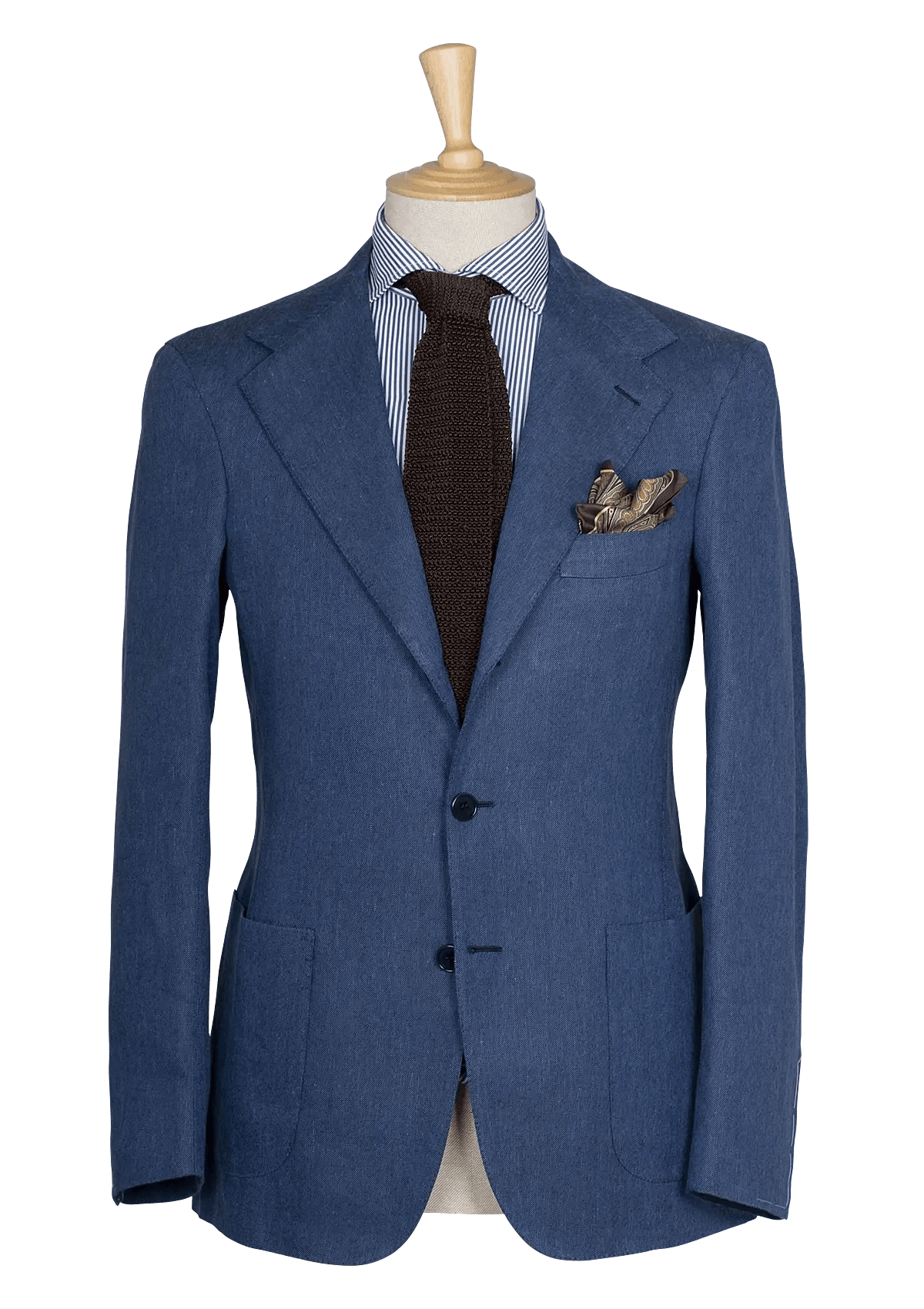 Men's Light Blue Blazer in English Linen Stefano Bemer