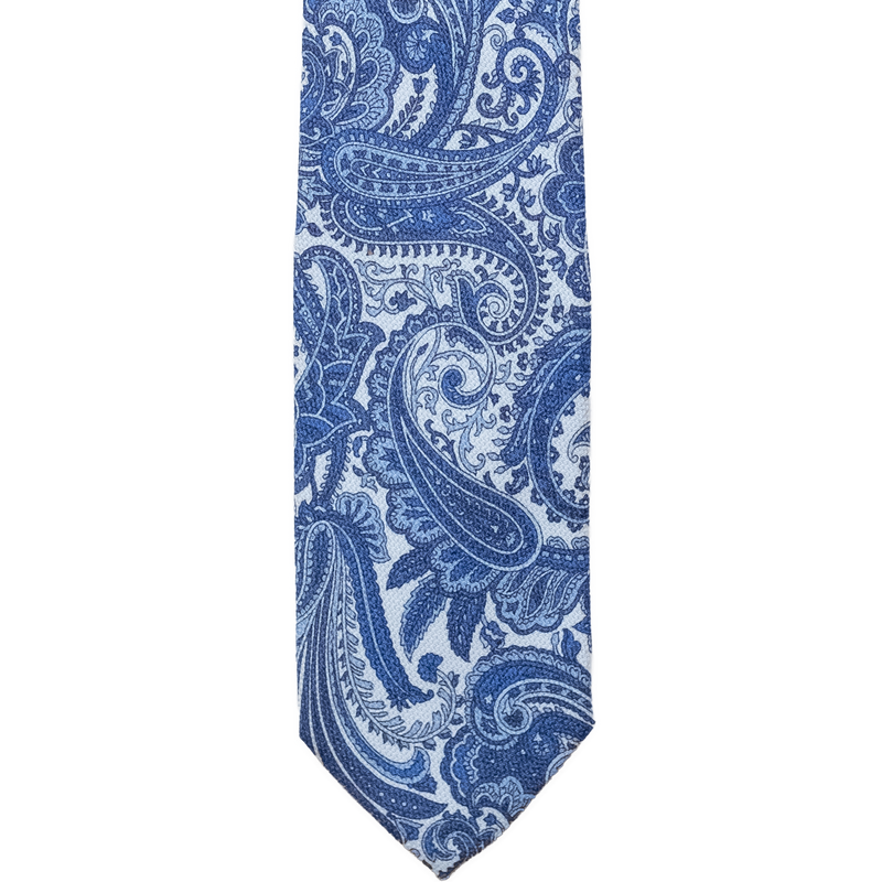 Three-fold silk tie with paisley pattern
