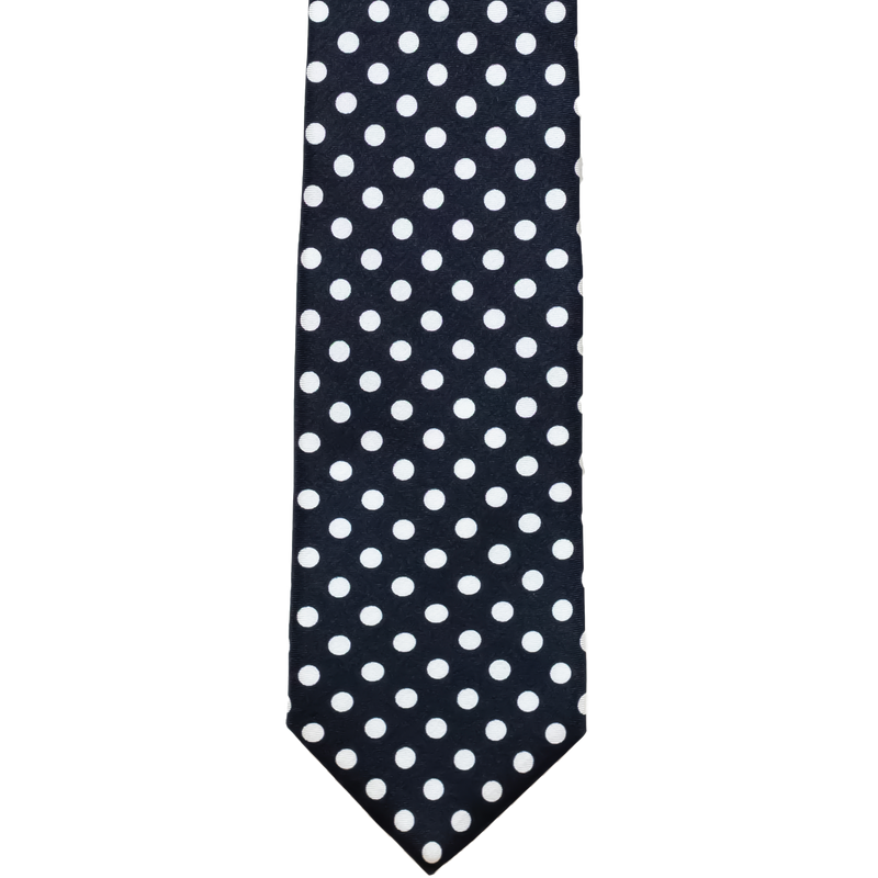 Three-fold polka-dot silk tie