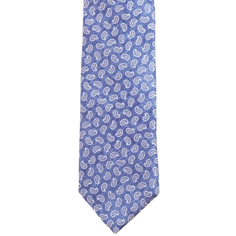 Three-fold silk tie with paisley pattern