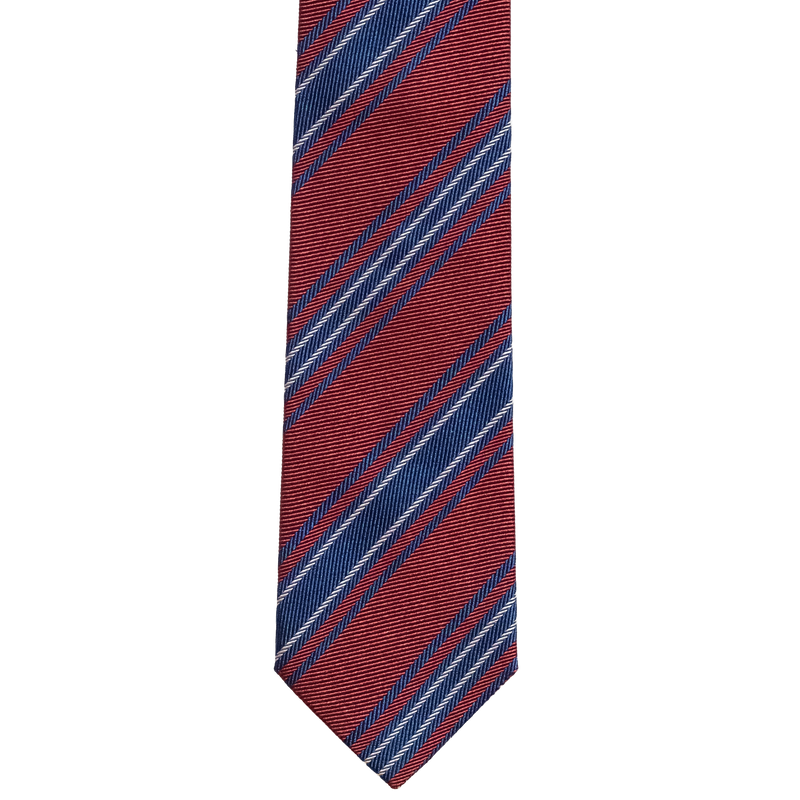 Three-fold regimental silk tie