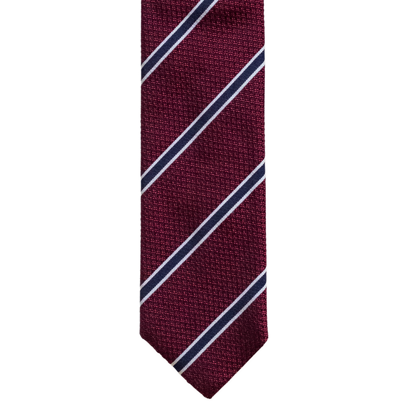 Three-fold regimental silk tie